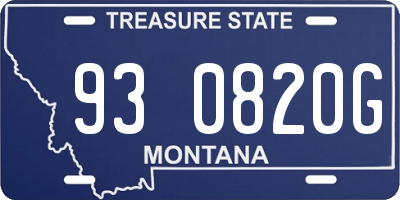 MT license plate 930820G