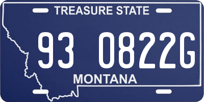 MT license plate 930822G