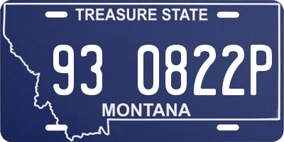 MT license plate 930822P