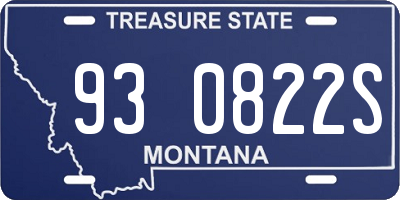 MT license plate 930822S