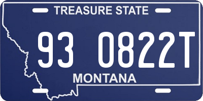 MT license plate 930822T