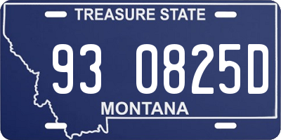 MT license plate 930825D