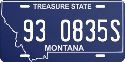 MT license plate 930835S