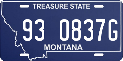 MT license plate 930837G
