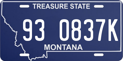 MT license plate 930837K