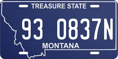 MT license plate 930837N