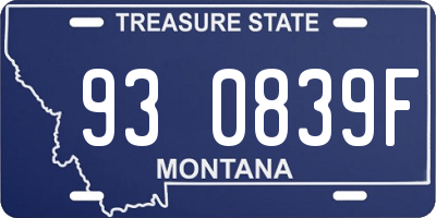 MT license plate 930839F