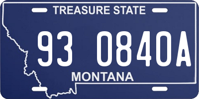 MT license plate 930840A
