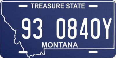MT license plate 930840Y
