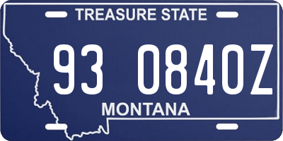 MT license plate 930840Z