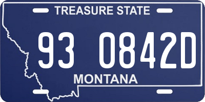 MT license plate 930842D