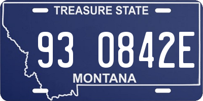 MT license plate 930842E