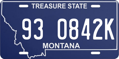 MT license plate 930842K