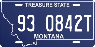 MT license plate 930842T