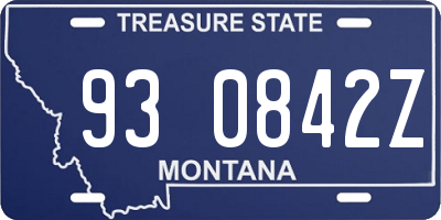 MT license plate 930842Z