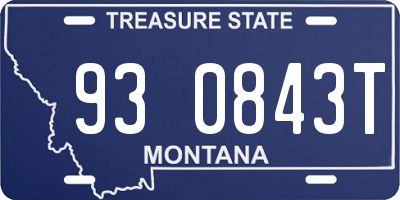 MT license plate 930843T