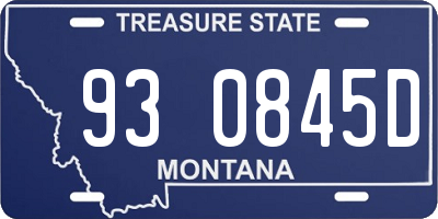 MT license plate 930845D