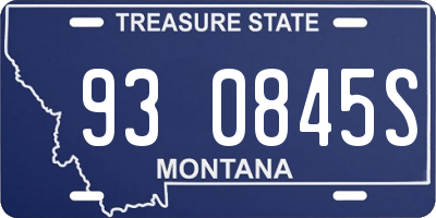 MT license plate 930845S
