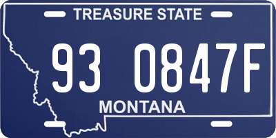MT license plate 930847F