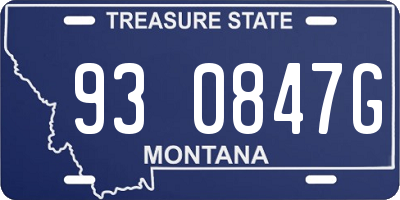 MT license plate 930847G