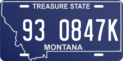 MT license plate 930847K