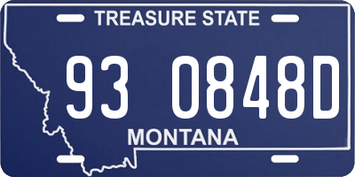 MT license plate 930848D