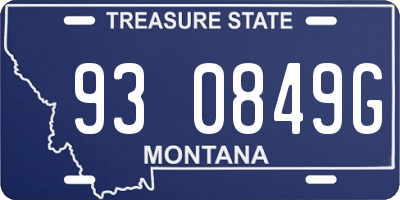MT license plate 930849G