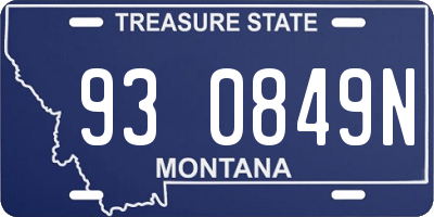 MT license plate 930849N