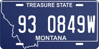MT license plate 930849W