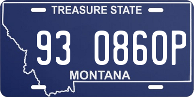 MT license plate 930860P