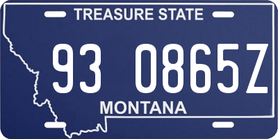 MT license plate 930865Z