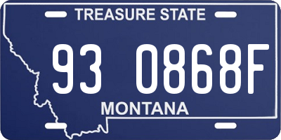 MT license plate 930868F