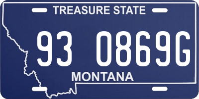 MT license plate 930869G