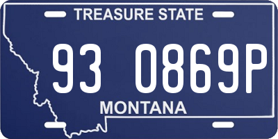 MT license plate 930869P