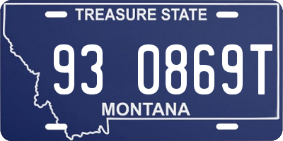 MT license plate 930869T