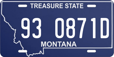 MT license plate 930871D