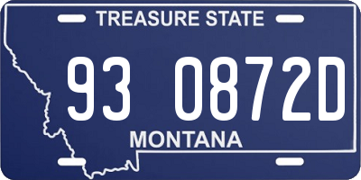 MT license plate 930872D