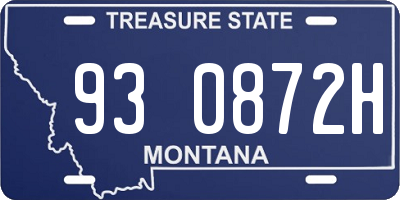 MT license plate 930872H