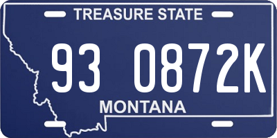 MT license plate 930872K