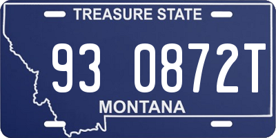 MT license plate 930872T
