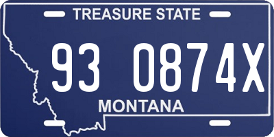 MT license plate 930874X