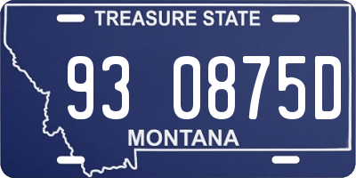 MT license plate 930875D