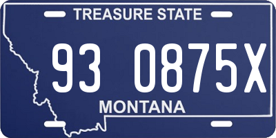 MT license plate 930875X