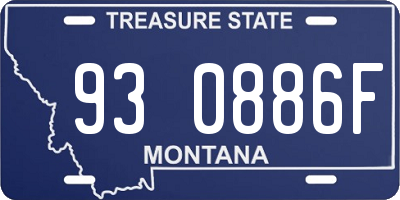 MT license plate 930886F