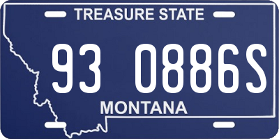 MT license plate 930886S