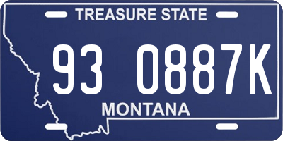 MT license plate 930887K