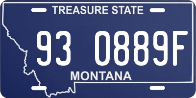 MT license plate 930889F