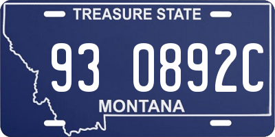 MT license plate 930892C