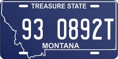 MT license plate 930892T