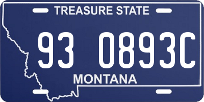 MT license plate 930893C